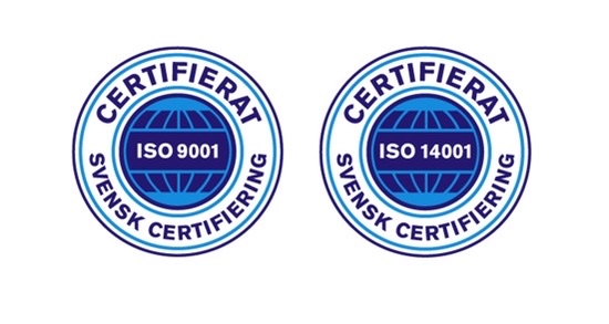MITTSTÄD CERTIFIERADE I ISO 9001 & 14001